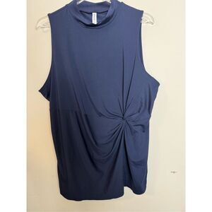SPANX Butter Twist-Waist Top Navy 1X